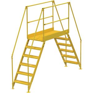 Crossover Ladder - 128", 60", 60", 24", 500 lbs., Yellow powder coat finish, 6, 7"