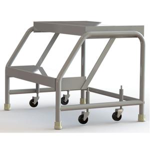 Rolling Ladder - 2, 20", 14", 24", Aluminum, Ribbed, 24", 24", 28", No