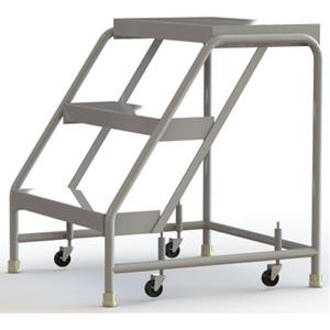 Rolling Ladder - 3, 30", 14", 24", Aluminum, Ribbed, 24", 30", 28", No