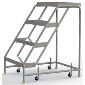 Rolling Ladder - 4, 40", 14", 24", Aluminum, Ribbed, 24", 36", 29", No