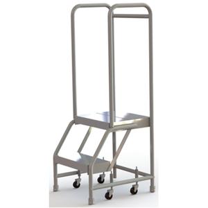 Rolling Ladder - 2, 20", 14", 16", Aluminum, Ribbed, 16", 24", 19", Yes