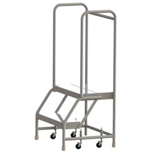 Rolling Ladder - 2, 20", 14", 24", Aluminum, Ribbed, 24", 24", 28", Yes