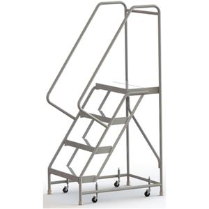 Rolling Ladder - 4, 40", 14", 24", Aluminum, Ribbed, 24", 37", 30", Yes