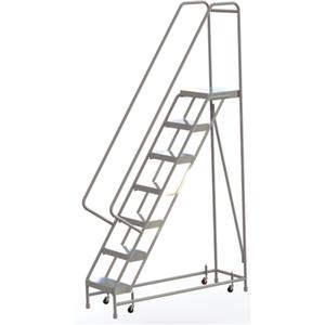 Rolling Ladder - 7, 70", 14", 16", Aluminum, Ribbed, 16", 57", 26", Yes