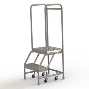 Rolling Ladder - 2, 20", 14", 16", Aluminum, Serrated, 16", 24", 19", Yes