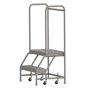 Rolling Ladder - 2, 20", 14", 24", Aluminum, Serrated, 24", 24", 28", Yes