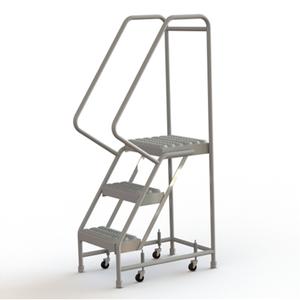 Rolling Ladder - 3, 30", 14", 16", Aluminum, Serrated, 16", 31", 21", Yes