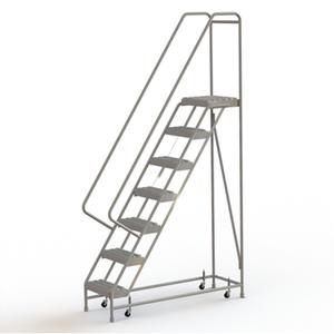 Rolling Ladder - 7, 70", 14", 16", Aluminum, Serrated, 16", 57", 24", Yes