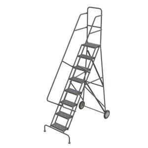Steel Rolling Ladder - 8, 80", 16", Steel, 68.5", 37", 112", 450 lbs.