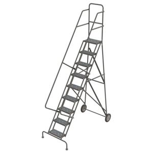 Steel Rolling Ladder - 9, 90", 16", Steel, 73.5, 37", 122", 450 lbs.