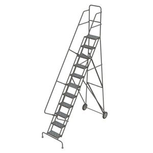 Steel Rolling Ladder - 11, 110", 16", Steel, 87.5", 37", 142", 450 lbs.