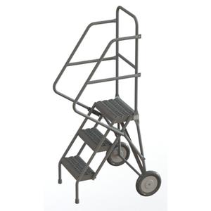Rolling Ladder - Steel, 3, 30", 10", 16", Serrated, 16", 27", 20", Yes