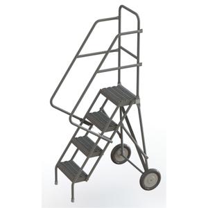 Rolling Ladder - Steel, 4, 40", 10", 16", Serrated, 16", 35", 23", Yes