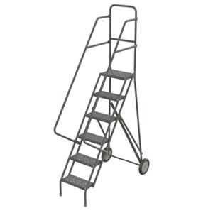 Rolling Ladder - Steel, 6, 66", 10", 16", Serrated, 16", 50", 27", Yes