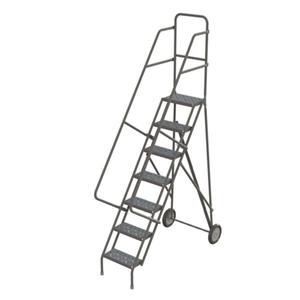 Rolling Ladder - Steel, 7, 70", 10", 16", Serrated, 16", 61.5", 31", Yes