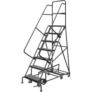 All Directional Rolling Ladder - 7, 70", 10", Steel, 24", Perforated, 24", 56", 35", Yes