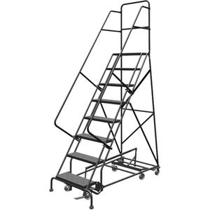 All Directional Rolling Ladder - 8, 80", 10", Steel, 24", Perforated, 24", 63", 35", Yes