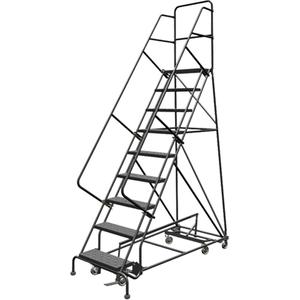 All Directional Rolling Ladder - 9, 90", 10", Steel, 24", Perforated, 24", 68", 35", Yes