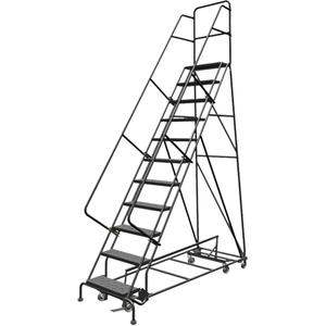 All Directional Rolling Ladder - 11, 110", 10", Steel, 24", Perforated, 24", 82", 35", Yes