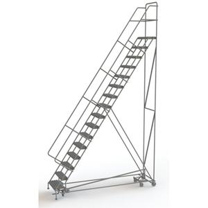 All Directional Rolling Ladder - 16, 160", 10", Steel, 24", Perforated, 24", 116", 42", Yes