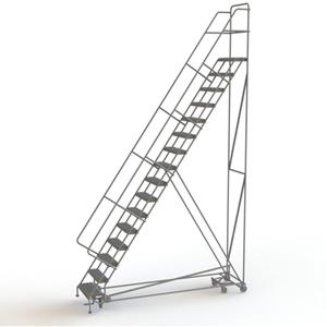 All Directional Rolling Ladder - 16, 160", 10", Steel, 24", Serrated, 24", 116", 42", Yes