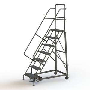 Heavy Duty Rolling Ladder - 7, 70", 10", 24", Steel, Perforated, 24", 57", 34", Yes