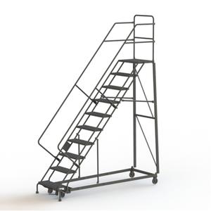 Heavy Duty Safety Slope Ladder - Steel, 10, 100", 17", Perforated, 24", 24", 99", 34", 50