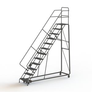 Heavy Duty Safety Slope Ladder - Steel, 12, 120", 17", Perforated, 24", 24", 116", 34", 50