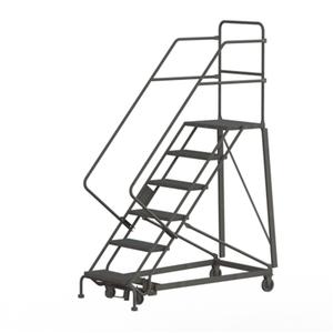 Heavy Duty Safety Slope Ladder - Steel, 6, 60", 17", Serrated, 24", 24", 66", 34", 50