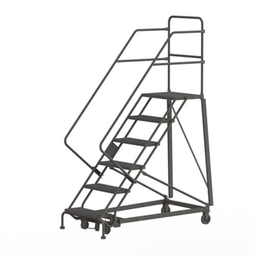 Heavy Duty Safety Slope Ladder - Steel, 6, 60", 17", Serrated, 24", 24", 66", 34", 50