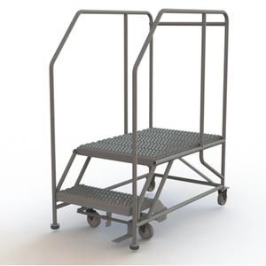 Mobile Work Platform - Steel, 2, 20", 35", 24", Serrated, 24", 46", 24", 50
