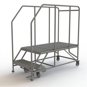 Mobile Work Platform - Steel, 2, 20", 47", 24", Serrated, 24", 58", 24", 50