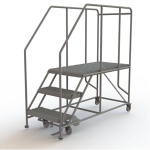Mobile Work Platform - Steel, 3, 30", 47", 24", Serrated, 24", 66", 24", 50