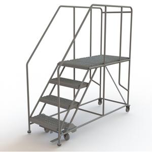 Mobile Work Platform - Steel, 4, 40", 47", 24", Serrated, 24", 74", 24", 50
