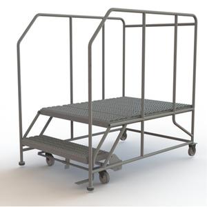 Mobile Work Platform - Steel, 2, 20", 48", 36", Serrated, 36", 58", 36", 50