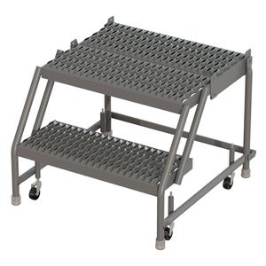 Deep Top Step Rolling Ladder - 2, 20", 20", 16", Steel, Serrated, 16", 29", 20", No