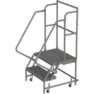 Deep Top Step Rolling Ladder - 2, 20", 20", 16", Steel, Serrated, 16", 29", 20", Yes