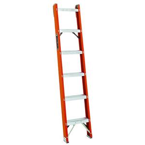 FH1000 Series Industrial Heavy-Duty Shelf Ladders - 6', Fibreglass, 300 lbs., 15.25", D, 1A, 1A, 13-1/4"