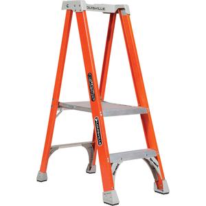 Industrial Heavy-Duty Pro Platform Stepladders (FXP1700 Series) - 2', Fibreglass, 24", 300 lbs., 21.78", 32.125", 1A, 1A, 14 3/4" W x 21" D