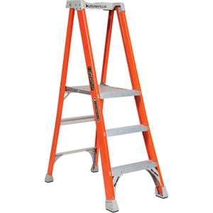 Industrial Heavy-Duty Pro Platform Stepladders (FXP1700 Series) - 3', 4', 6', 8', 10', 12', Fibreglass, 35", 300 lbs., 23.28", 38.1875", 1A, 1A, 14 3/4" W x 21" D