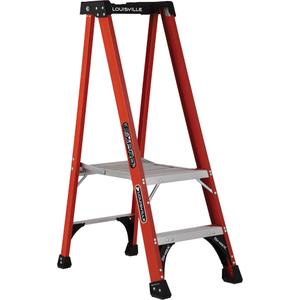 Industrial Extra Heavy-Duty Pro Platform Stepladders (FXP1800 Series) - 2', 3', 4', 6', 8', 10', 12', Fibreglass, 24", 375 lbs., 21.8125", 36", 1AA, 1AA, 14 3/4" W x 21" D