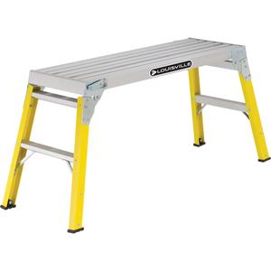 L-3041 Series - Heavy-Duty Mini Working Platform - 36", 12", Knocked Down, 300 lbs., 16-1/4" L x 51-11/16" W x 21-1/4" H, Fibreglass, 300 lbs., Aluminum