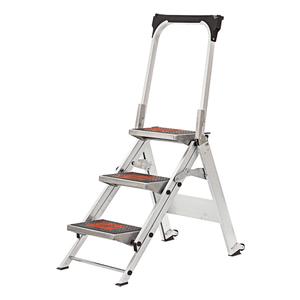 Safety Stepladder with Bar & Tray - 2.2', Aluminum, 300 lbs., 19", 24", 1A, 1A, 3