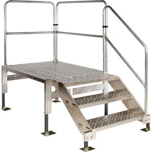 Access Platform - Aluminum, 3, 43-1/2", 34", 1000 lbs, 60", 36", Perforated, 12", Flo-Coat® Galvanized Steel