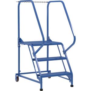 Maintenance Ladder - 3, 30", 21", 23-9/16", Steel, Perforated, 350 lbs., 7", 4", Poly-on-poly