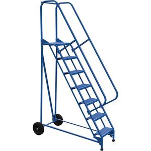 Roll-A-Fold Ladder - Steel, 7, 70", 7", 16-13/16", Perforated, 350 lbs., 10" x 2-1/2", Rubber