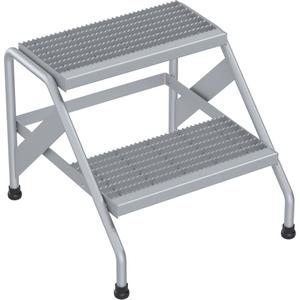 Aluminum Step Stand - 500 lbs., 20", 24-9/16", 22-13/16", 2, Welded, Aluminum