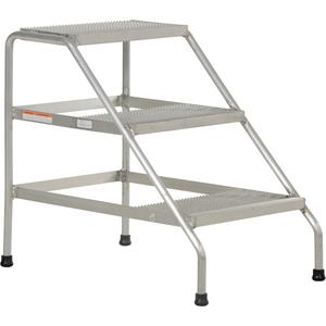 Aluminum Step Stand - 500 lbs., 30", 34-9/16", 22-13/16", 3, Welded, Aluminum