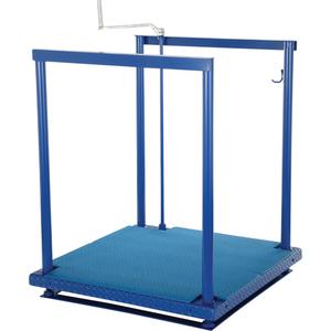 Ergonomic Posi-Crank Platform With Anti-Fatigue Mat - 36", 72", All-Welded, 500 lbs., Steel, 3", 19", Hand Crank