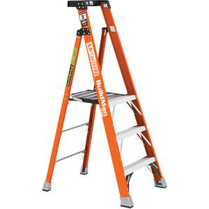 Safespace Platform Step Ladder - 3', Fibreglass, 69"/75", 300 lbs., 27.25", 8.75"/37.25", 1A, 1A, 9' 8" (2.9 m), 2' 11" (0.9 m), 3" (7.6 cm)